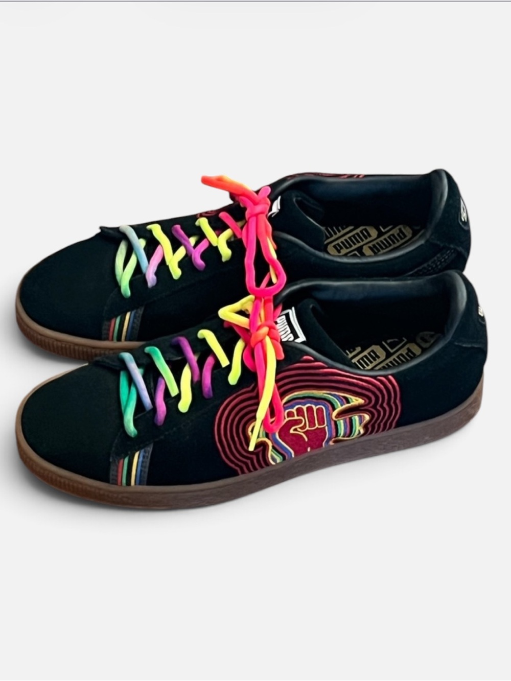 Puma PWR Peace Americas Rainbow Accent Suede Sneakers 50th Anniversary Size 8
